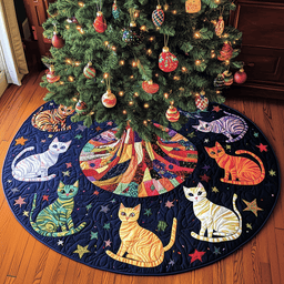 Cat Quilted Tree Skirt Merch For Family Time