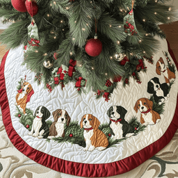 Christmas Beagle Quilted Tree Skirt Meaningful Anniversary Gift Merch