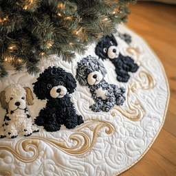 Black Poodle Quilted Tree Skirt Summer Merch Vibes