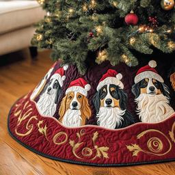 Christmas Australian Shepherd Quilted Tree Skirt Summer Merch Vibes