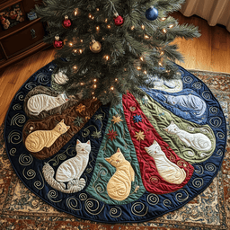 Cat Of Joy Quilted Tree Skirt Everyday Merch Choice