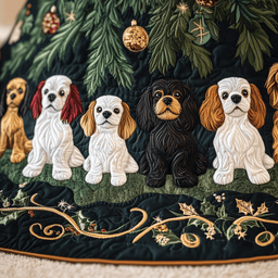 Cavalier King Charles Spaniel Quilted Tree Skirt Unique Valentine�s Day Gift Merch