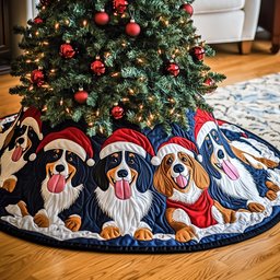 Bernese Mountain Quilted Tree Skirt Mother�s Day Merch Gift