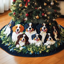 Bernese Mountain Quilted Tree Skirt Merch For Her