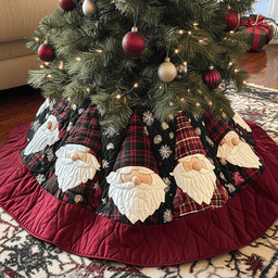 Christmas Gnome Quilted Tree Skirt Holiday Gift Merch