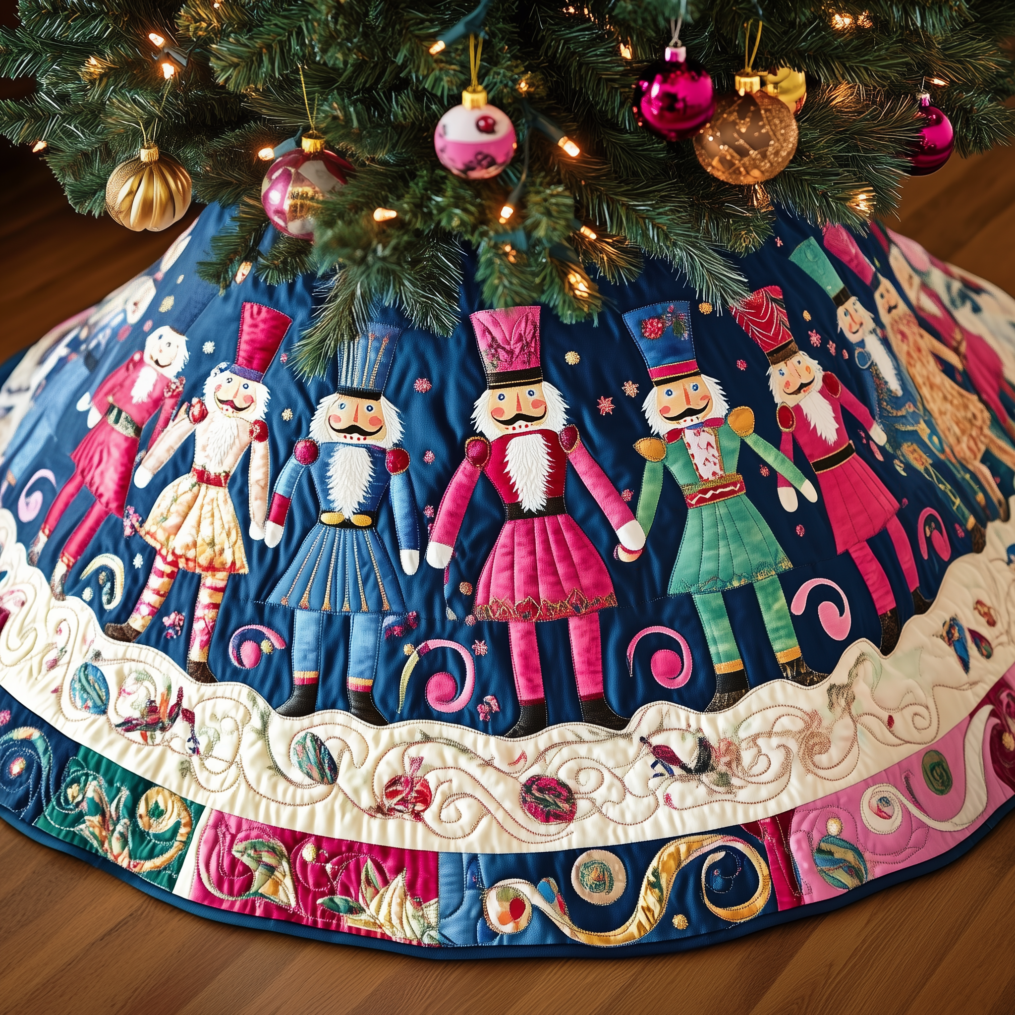 Christmas Nutcracker Quilted Tree Skirt Thoughtful Valentine�s Day Gift Merch