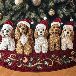 Christmas Cocker Spaniel Quilted Tree Skirt Lovely Mother�s Day Gift Merch Perfect Christmas Gift Merch