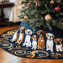 Christmas Boxer Quilted Tree Skirt Must-Have Holiday Decor Merch