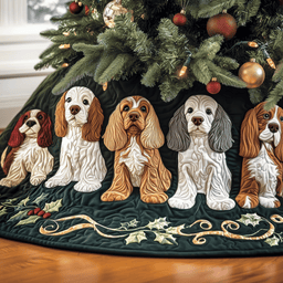Christmas Cocker Spaniel Quilted Tree Skirt Unique Valentine�s Day Gift Merch