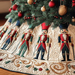 Christmas Nutcracker Quilted Tree Skirt Special Birthday Gift Merch
