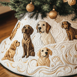 Christmas Labrador Quilted Tree Skirt Festive Living Room Merch