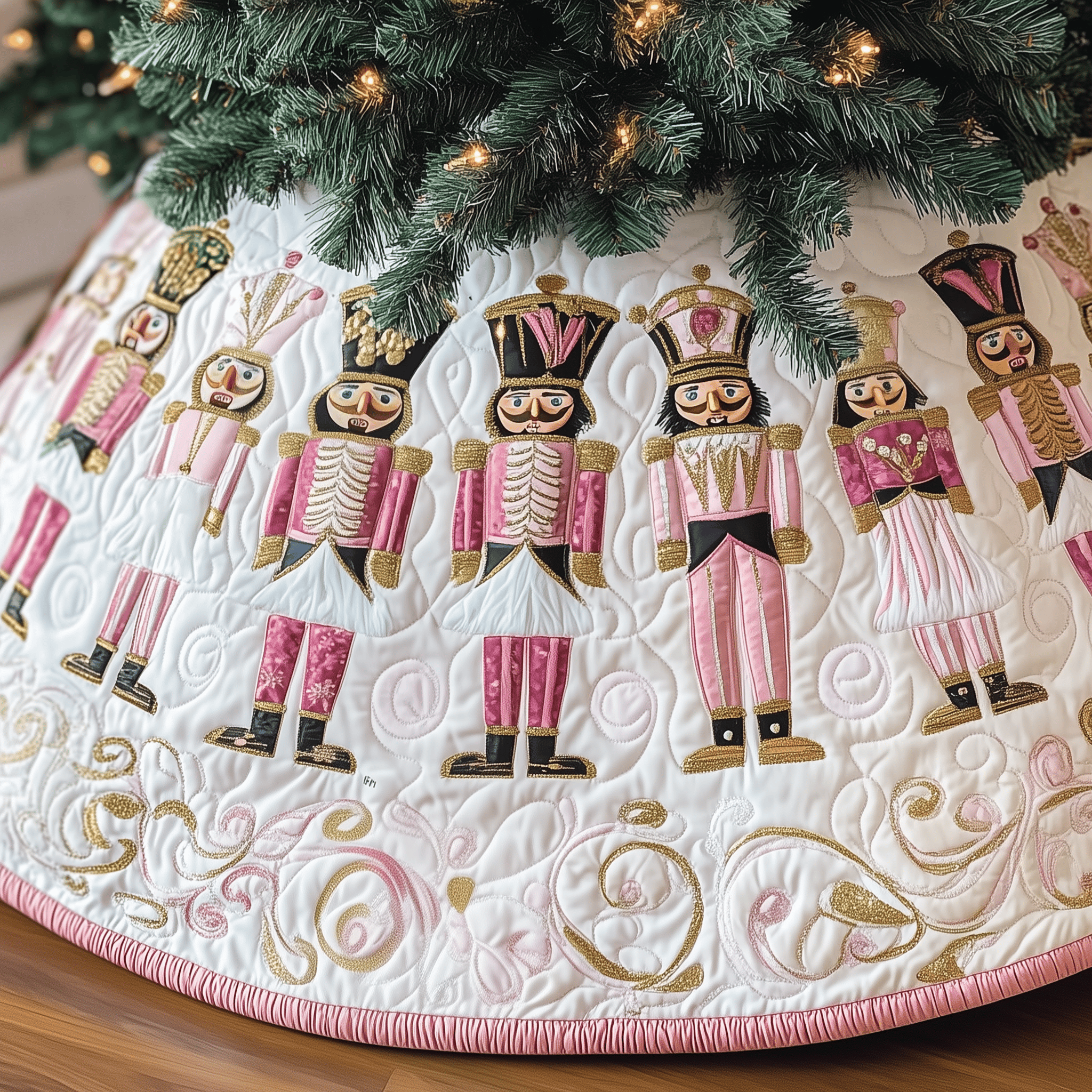 Christmas Nutcracker Quilted Tree Skirt Charming Holiday Home Merch