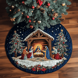 Faith God Quilted Tree Skirt Charming Holiday Home Merch