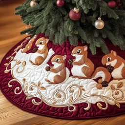Christmas Squirrel Quilted Tree Skirt Must-Have Holiday Decor Merch
