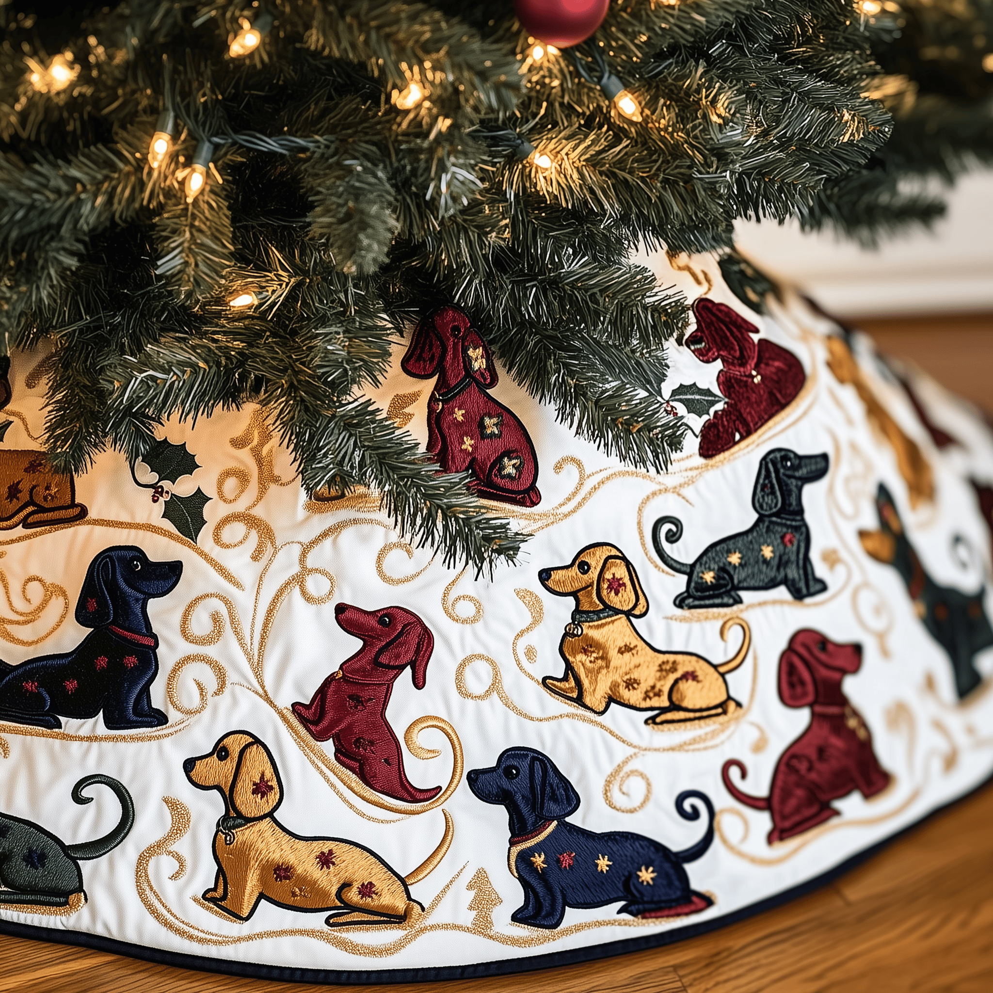 Dachshund Quilted Tree Skirt Meaningful Anniversary Gift Merch