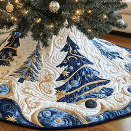 Christmas Tree Quilted Tree Skirt Warm Winter Home Merch