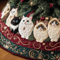 Christmas Ragdoll Cat Quilted Tree Skirt Thoughtful Valentine�s Day Gift Merch