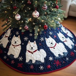 Christmas Samoyed Quilted Tree Skirt Perfect Tree Skirt Decoration Merch