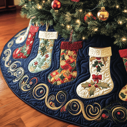 Christmas Stockings Quilted Tree Skirt Heartwarming Father�s Day Gift Merch