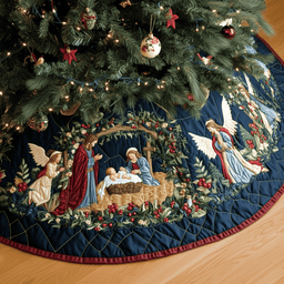 Christs Arrival Quilted Tree Skirt Anniversary Merch Gift