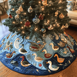 Farmhouse Duck Quilted Tree Skirt Charming Tree Skirt Gift Idea