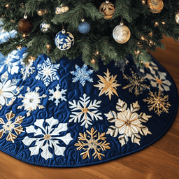 Christmas Snowflakes Quilted Tree Skirt Thoughtful Valentine�s Day Gift Merch