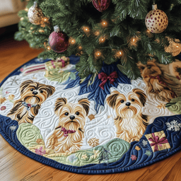 Christmas Yorkie Quilted Tree Skirt Thoughtful Valentine�s Day Gift Merch