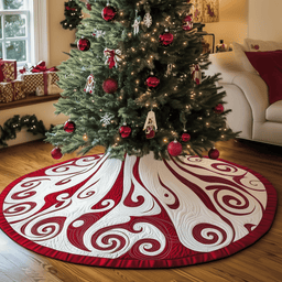 Classic Peppermint Candy Quilted Tree Skirt Must-Have Holiday Decor Merch
