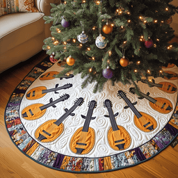 Classical Banjo Quilted Tree Skirt Perfect Christmas Gift Merch
