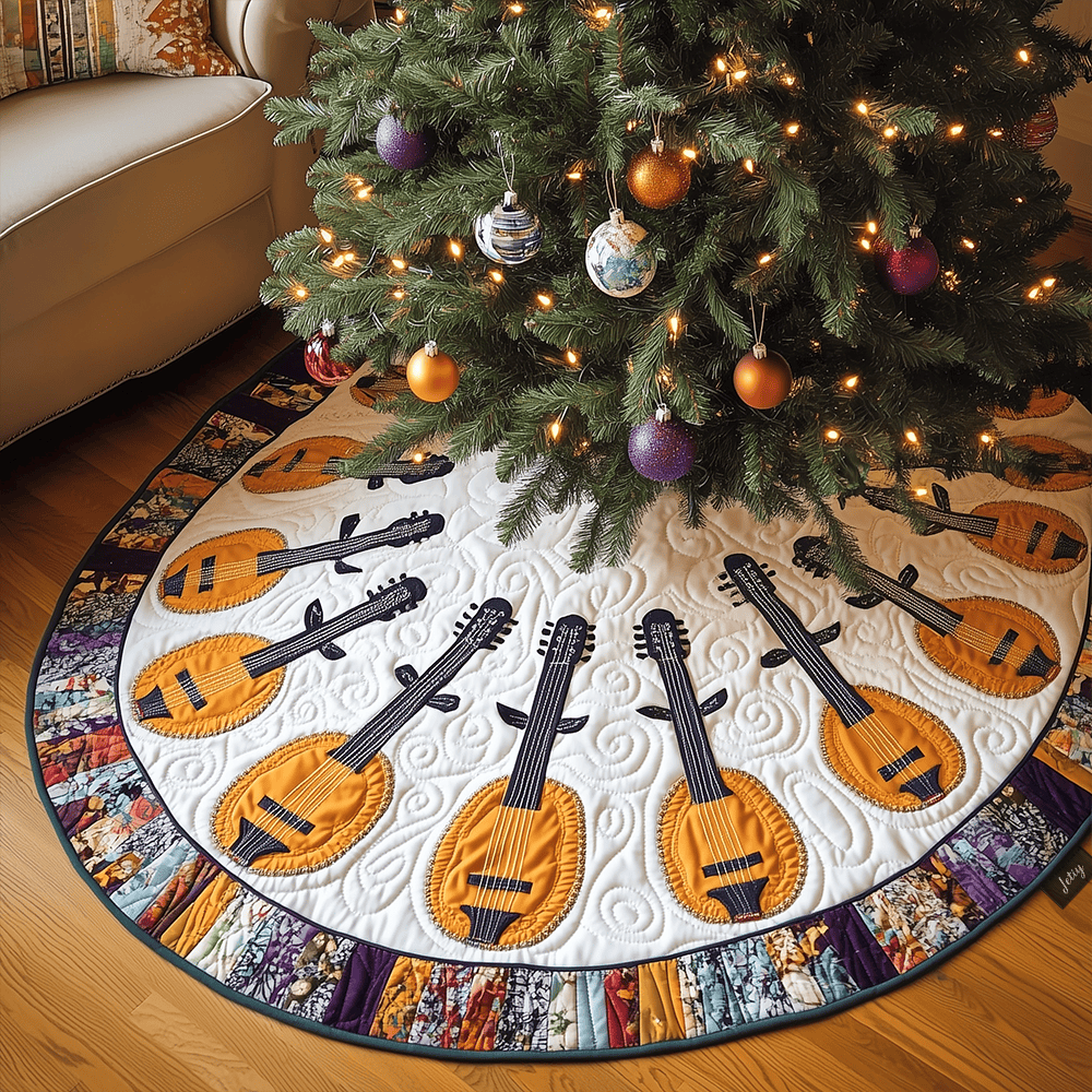 Classical Banjo Quilted Tree Skirt Perfect Christmas Gift Merch