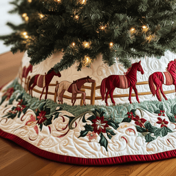 Farmhouse Horse Quilted Tree Skirt Lovely Mother�s Day Gift Merch
