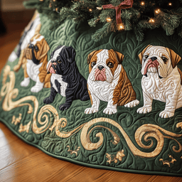 English Bulldog Quilted Tree Skirt Perfect Gift Merch For Her