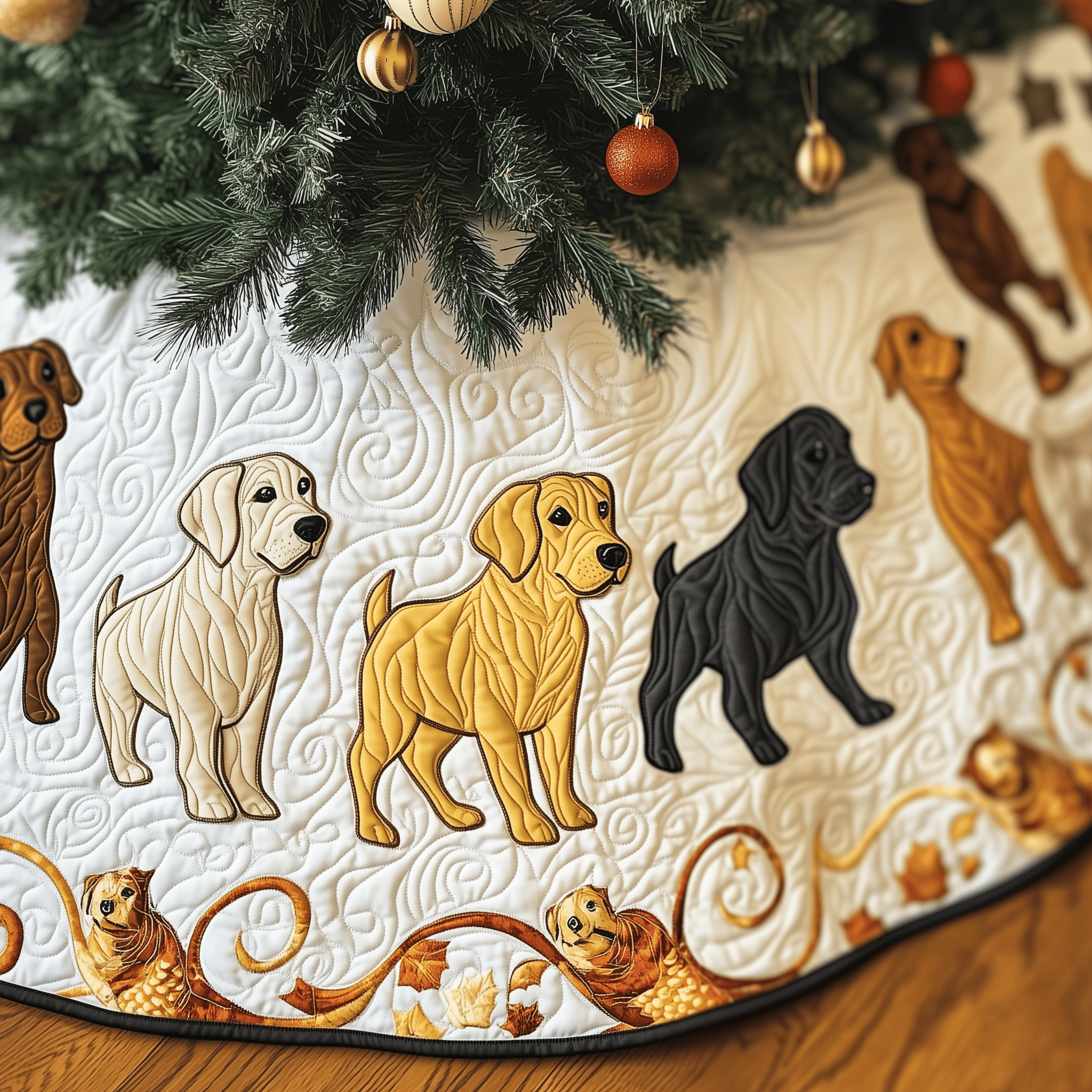 Labrador Retriever Quilted Tree Skirt Meaningful Anniversary Gift Merch