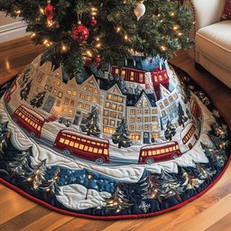 Winter Town Glow Quilted Tree Skirt Thoughtful Valentine�s Day Gift Merch