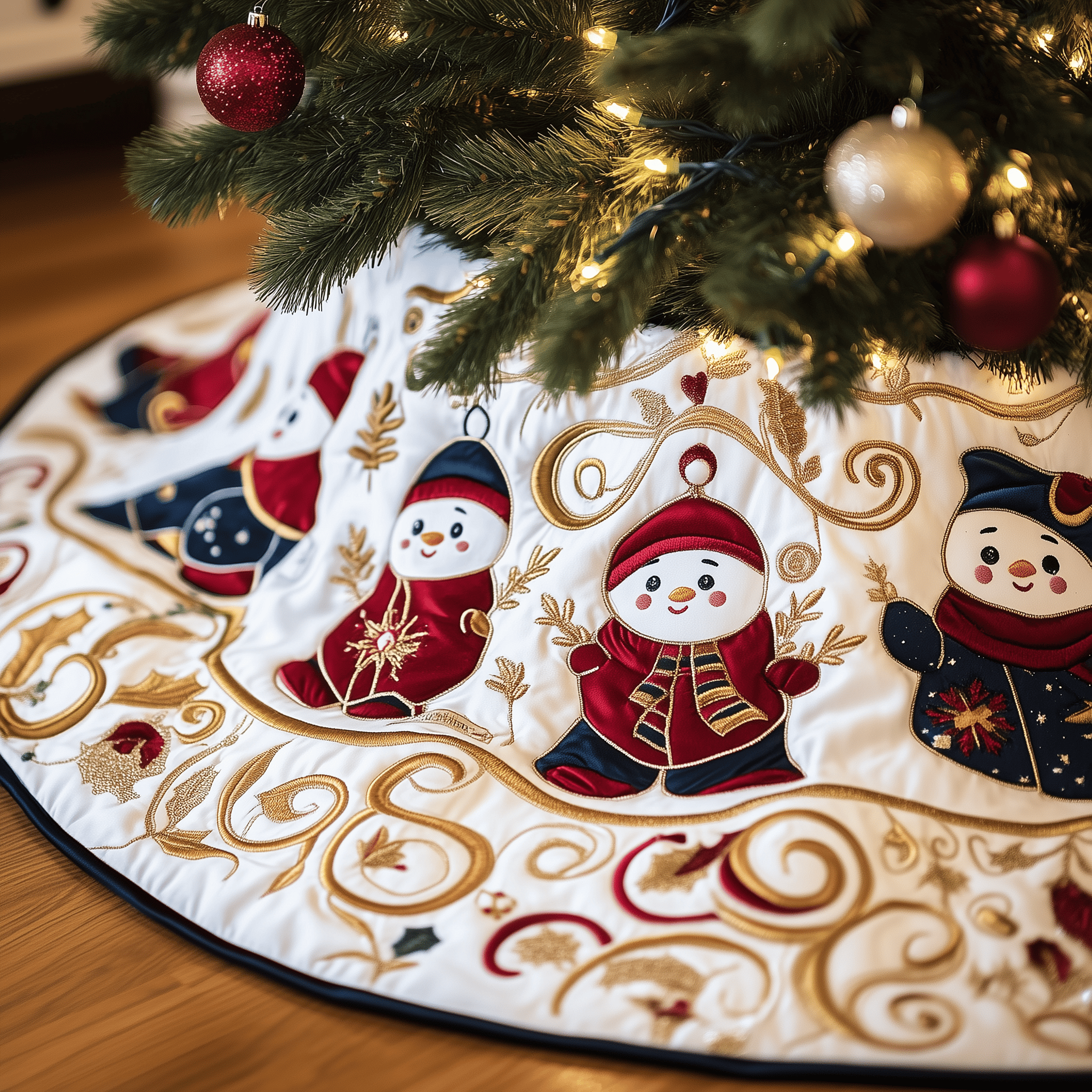Jolly Snowman Quilted Tree Skirt Perfect Home For Christmas Tree Merch