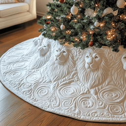 Majestic Lion Quilted Tree Skirt Beautiful Christmas Home Merch