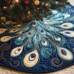 Peacock Quilted Tree Skirt Thoughtful Valentine�s Day Gift Merch(1)