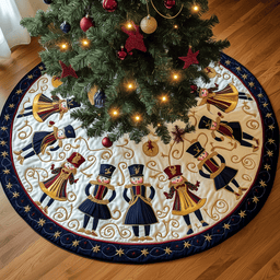 Grumpy Sleepy Nutcrackers Quilted Tree Skirt Best New Year Gift Merch