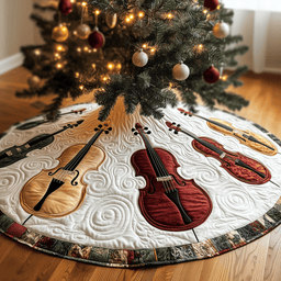 Festive Cello Quilted Tree Skirt Special Birthday Gift Merch