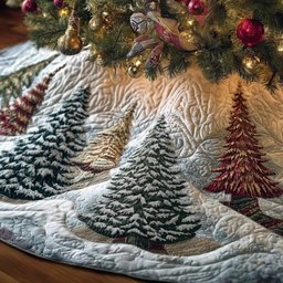 Forest Of Joy Quilted Tree Skirt Beautiful Christmas Tree Skirt Merch