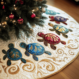 Turtle Quilted Tree Skirt Thoughtful Gift Merch For Dad