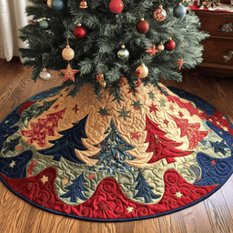 Festive Tree Christmas Quilted Tree Skirt Special Birthday Gift Merch