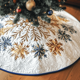 Snowflake Quilted Tree Skirt Adorable Easter Gift Merch
