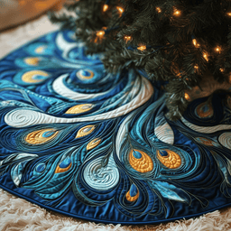 Peacock Quilted Tree Skirt Heartwarming Father�s Day Gift Merch