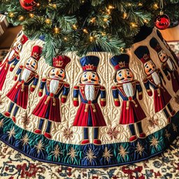 Nutcracker Quilted Tree Skirt Perfect Home For Christmas Tree Merch