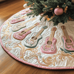 Festive Pinky Ukulele Quilted Tree Skirt Heartwarming Father�s Day Gift Merch