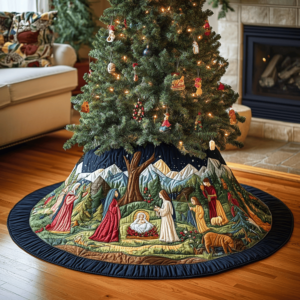 Nativity Scene Quilted Tree Skirt Memorable Graduation Gift Merch
