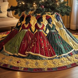 Radiant Queens Quilted Tree Skirt Charming Tree Skirt Gift Idea