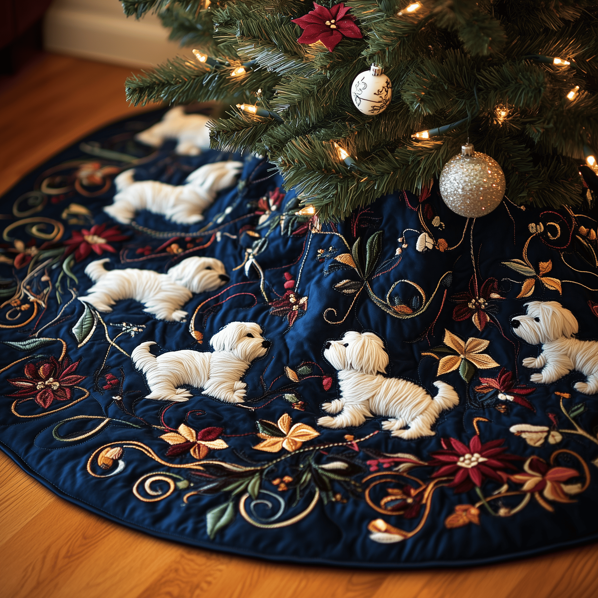 Westie Quilted Tree Skirt Lovely Mother�s Day Gift Merch
