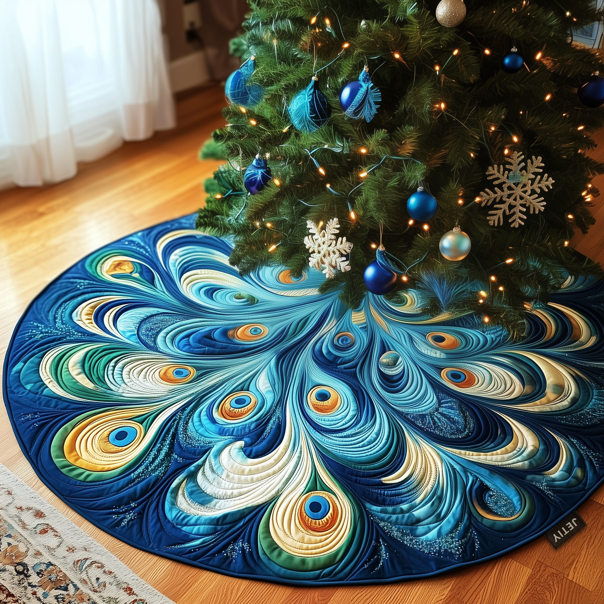 Peacock Quilted Tree Skirt Lovely Mother�s Day Gift Merch